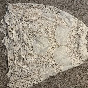 Elegant Lace Skirt in Cream